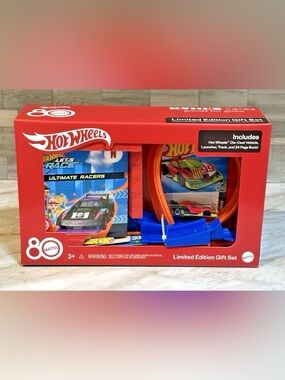 Hot Wheels Gift-Speed Snap Stunt Tracks, Diecast Vehicle, Launcher, Track & Book